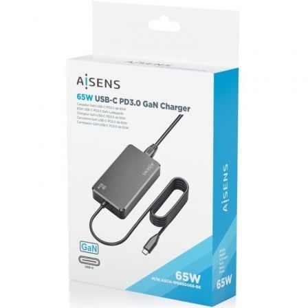 Carregador de secretária GaN Aisens ASCH-1PD65D068-BK/ 1xUSB Tipo-C/ 65W - Imagem 5