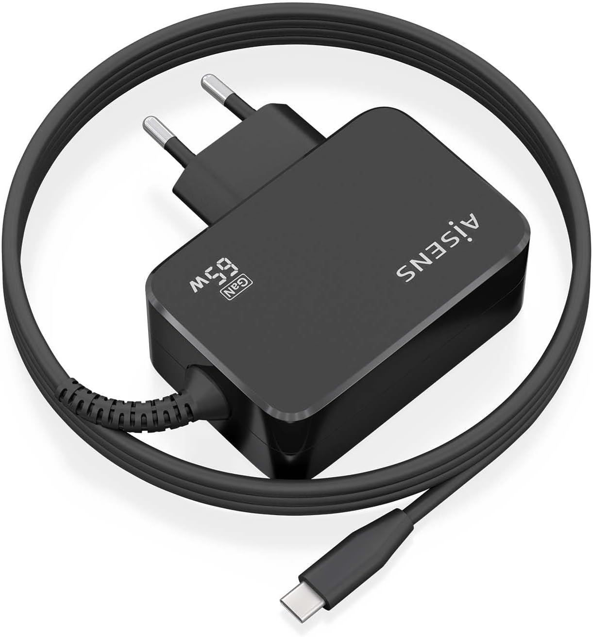 Carregador de Parede GaN Aisens ASCH-1PD65WL033-BK/ 1xUSB Tipo-C + Cabo 1.8m/ 65W - Imagem 2