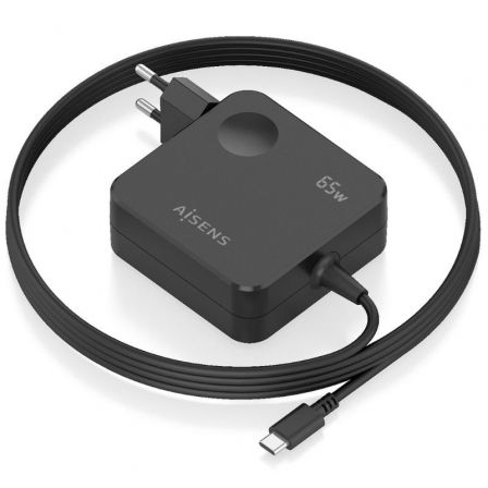 Carregador de Parede GaN Aisens ASCH-1PD65WL80-BK/ 1xUSB Tipo-C/ 65W/ Preto - Imagem 2