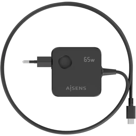 Carregador de Parede GaN AISENS ASCH-1PD65WL85-BK 65W USB-C Power Delivery 3.0 com Cabo 1.5m Preto - Imagem 3