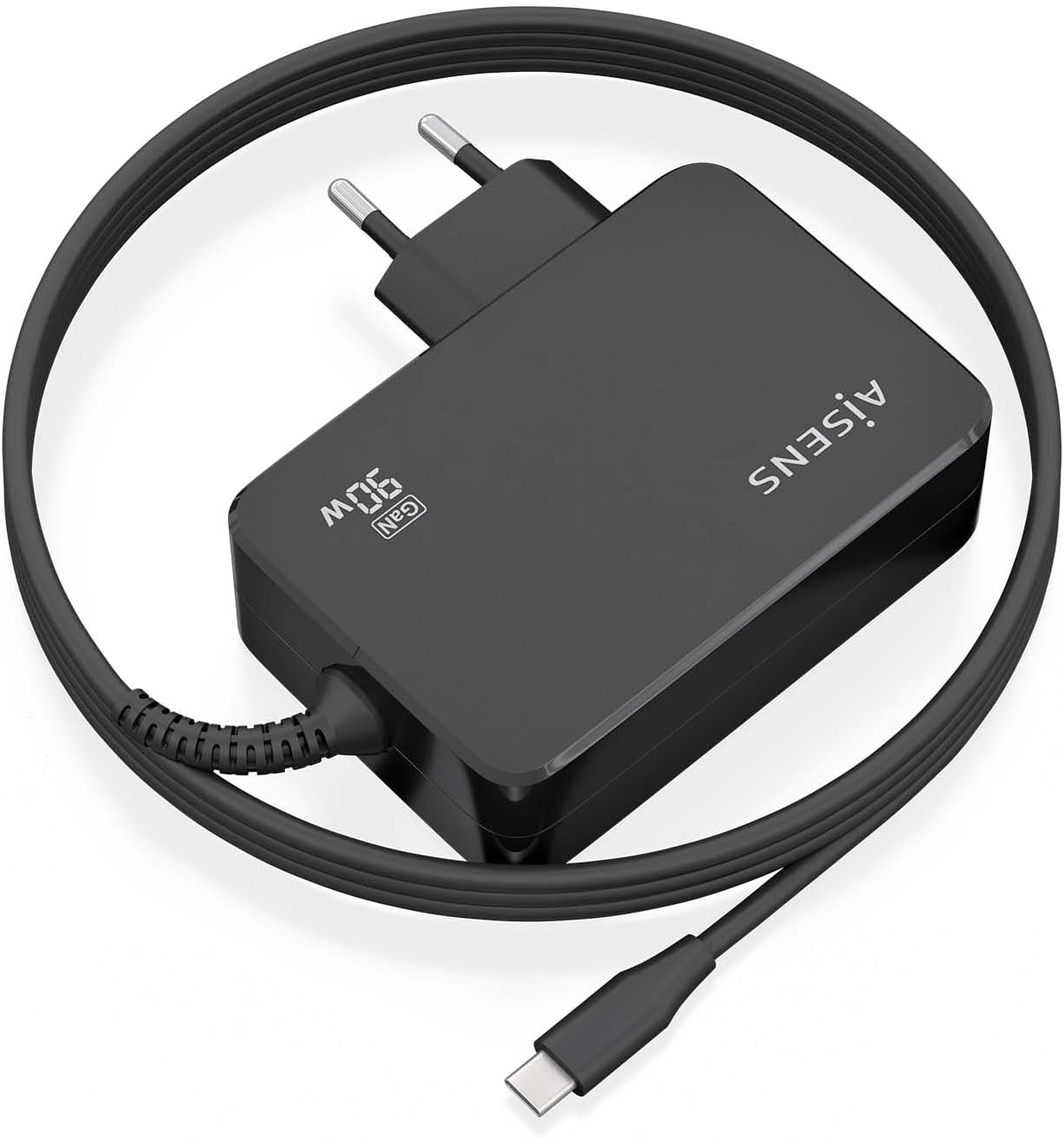 Carregador de Parede GaN Aisens ASCH-1PD90WL034-BK/ 1xUSB Tipo-C + Cabo 1.8m/ 90W - Imagem 2
