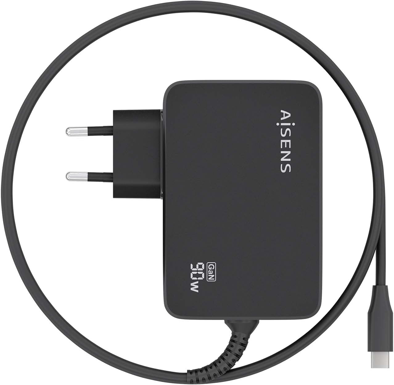 Carregador de Parede GaN Aisens ASCH-1PD90WL034-BK/ 1xUSB Tipo-C + Cabo 1.8m/ 90W - Imagem 3