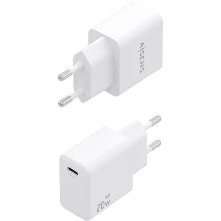 Carregador de Parede AISENS GaN 20W USB-C PD 3.0 Branco com Cabo USB-C 1m - Imagem 3