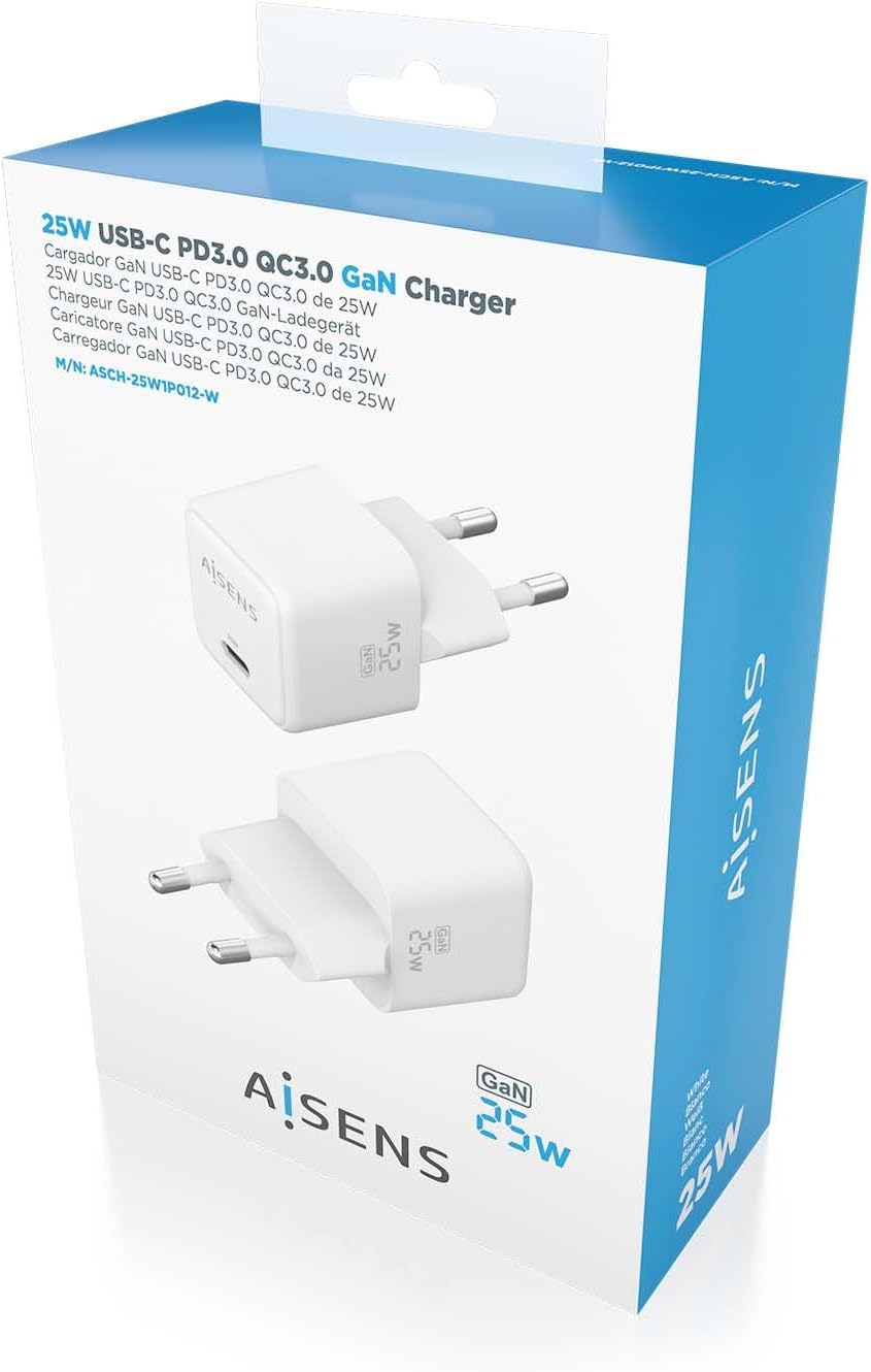 Carregador de Parede GaN Aisens ASCH-25W1P012-W/ 1xUSB Tipo-C/ 25W - Imagem 6