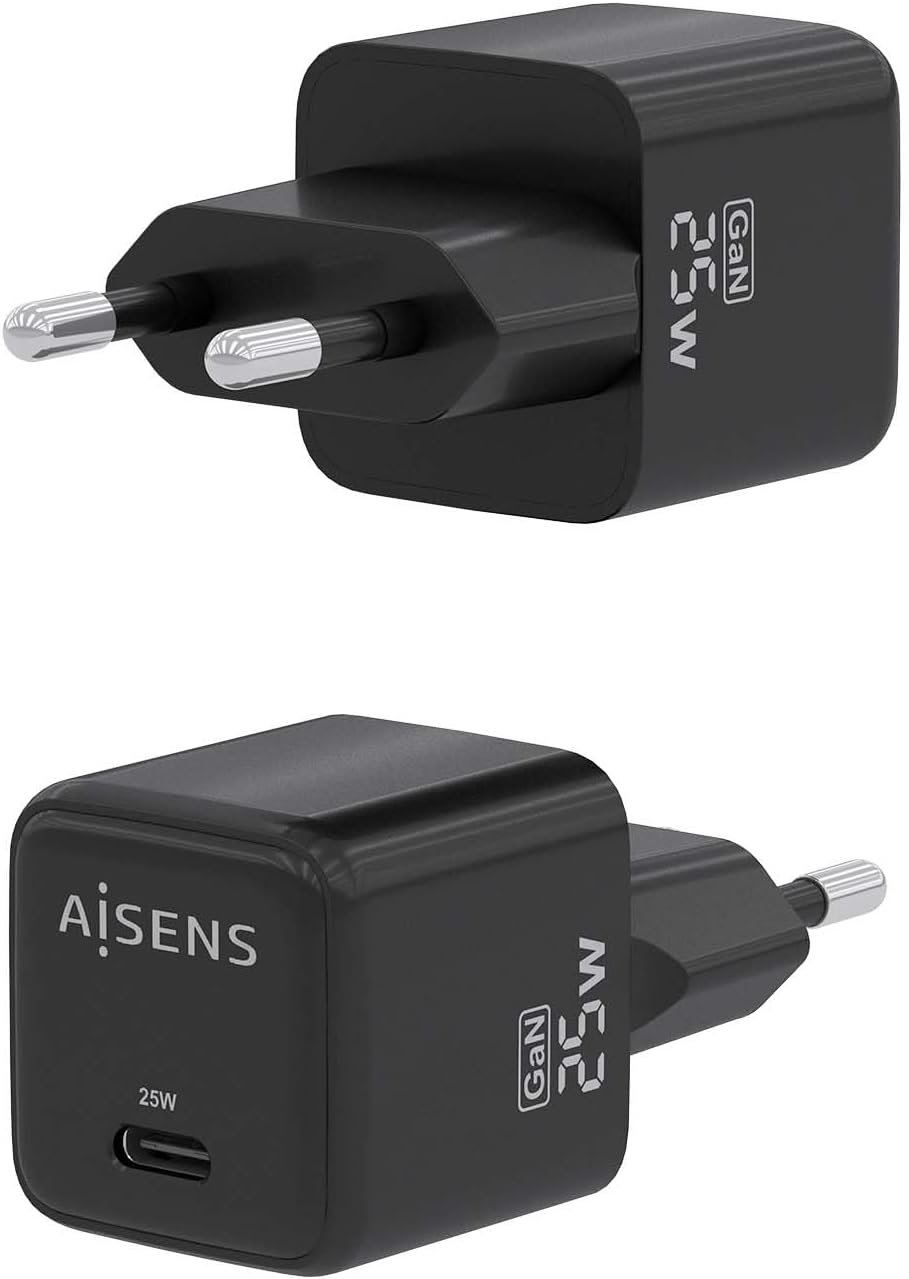 Carregador de Parede GaN Aisens ASCH-25W1P013-BK/ 1xUSB Tipo-C/ 25W - Imagem 3
