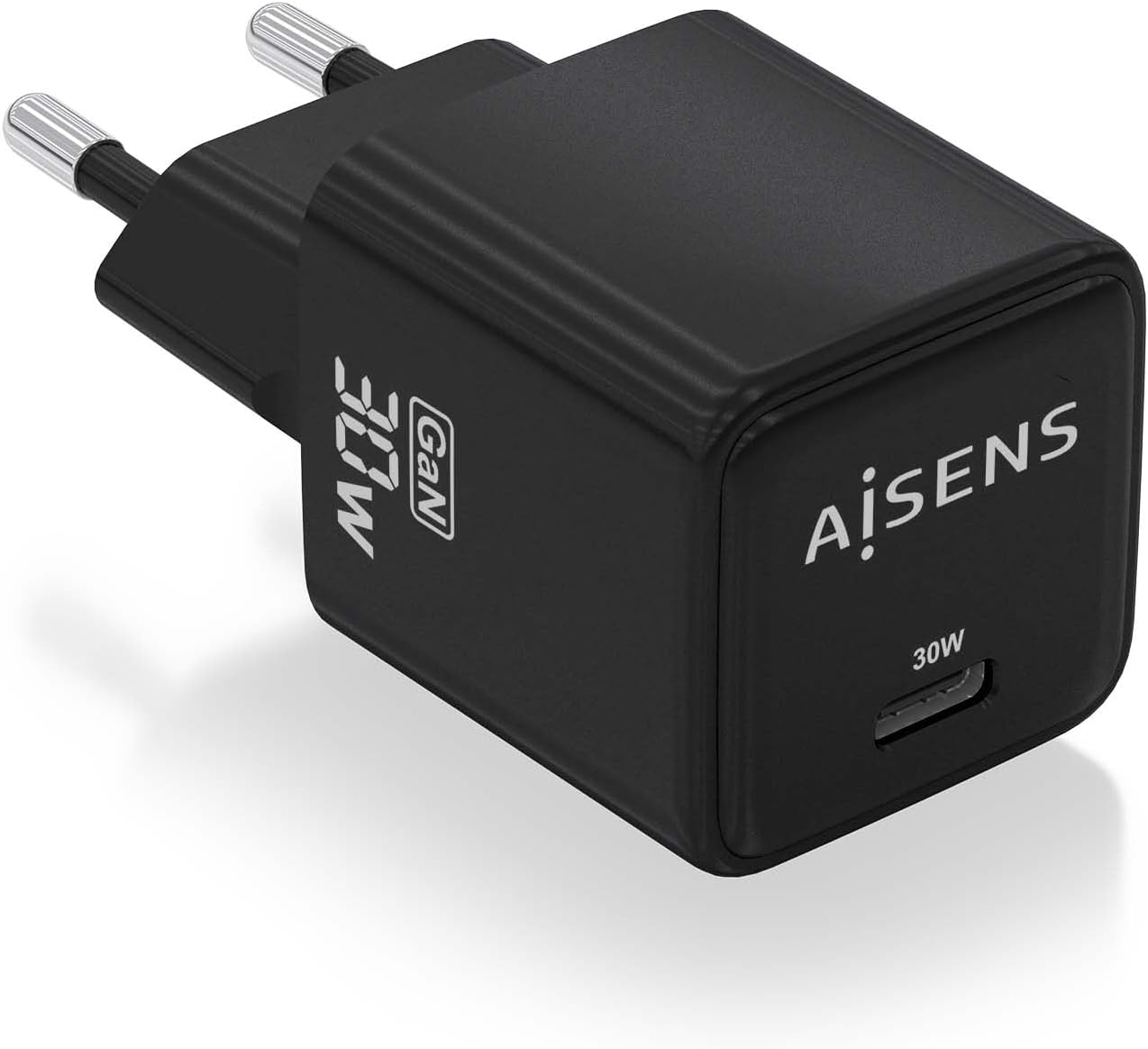 Carregador de Parede GaN Aisens ASCH-30W1P036-BK/ 1xUSB Tipo-C/ 30W
