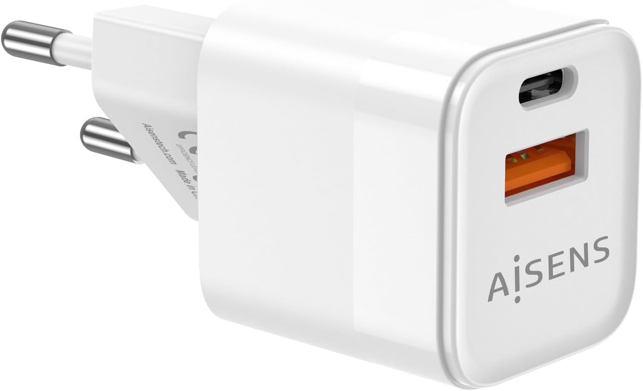 Carregador de Parede GaN Aisens ASCH-30W2P004-W/ 1xUSB Tipo-C/ 1xUSB/ 30W - Imagem 3