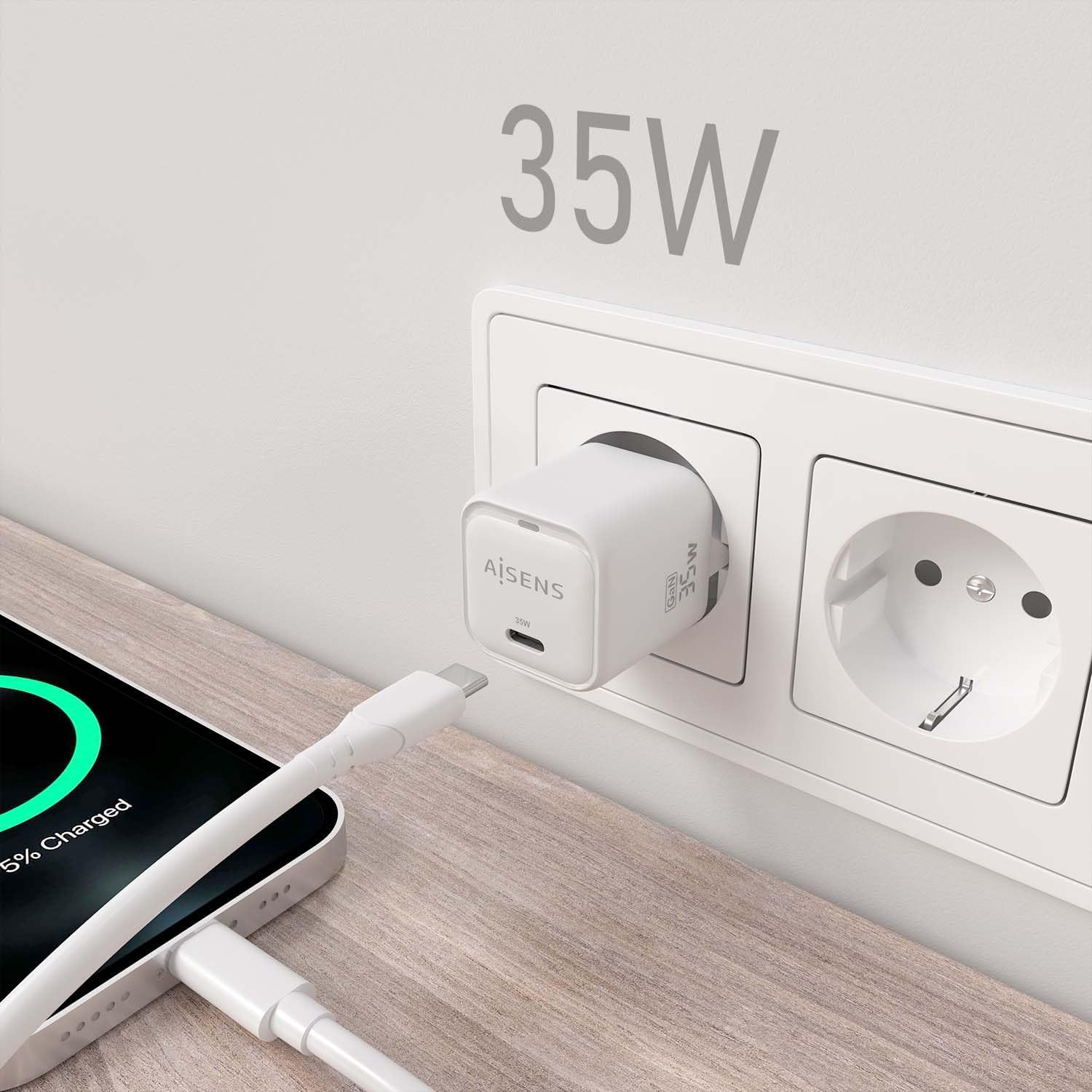 Carregador de Parede GaN Aisens ASCH-35W1P022-W/ 1xUSB Tipo-C/ 35W - Imagem 6