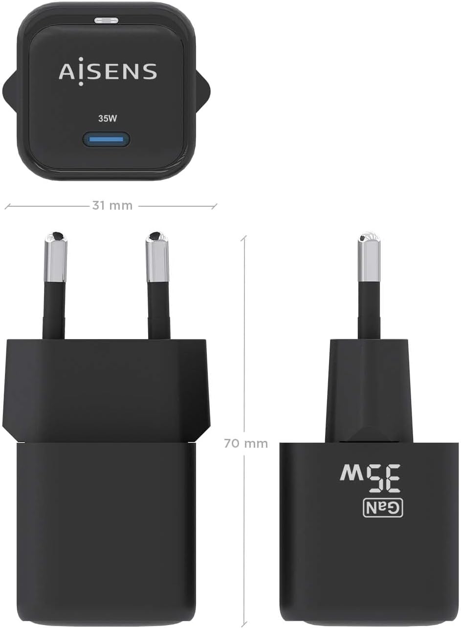 Carregador de Parede GaN Aisens ASCH-35W1P023-BK/ 1xUSB Tipo-C/ 35W - Imagem 4