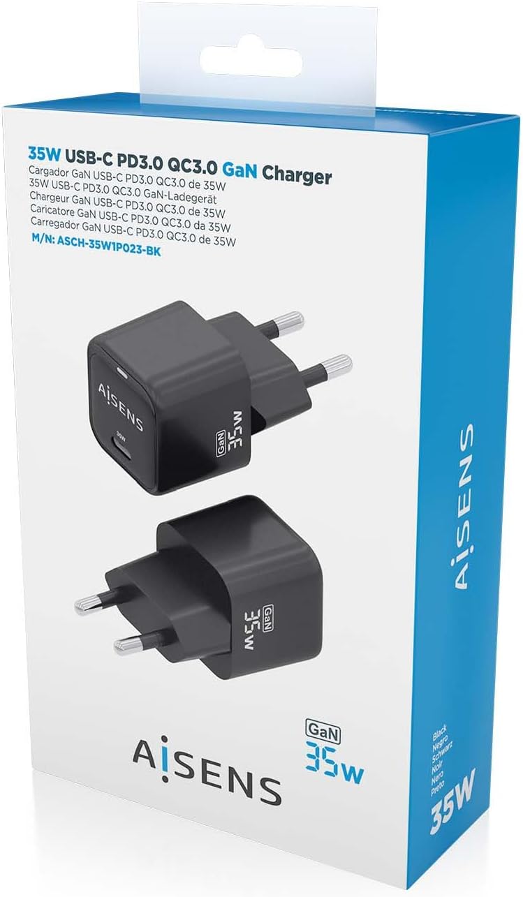 Carregador de Parede GaN Aisens ASCH-35W1P023-BK/ 1xUSB Tipo-C/ 35W - Imagem 7