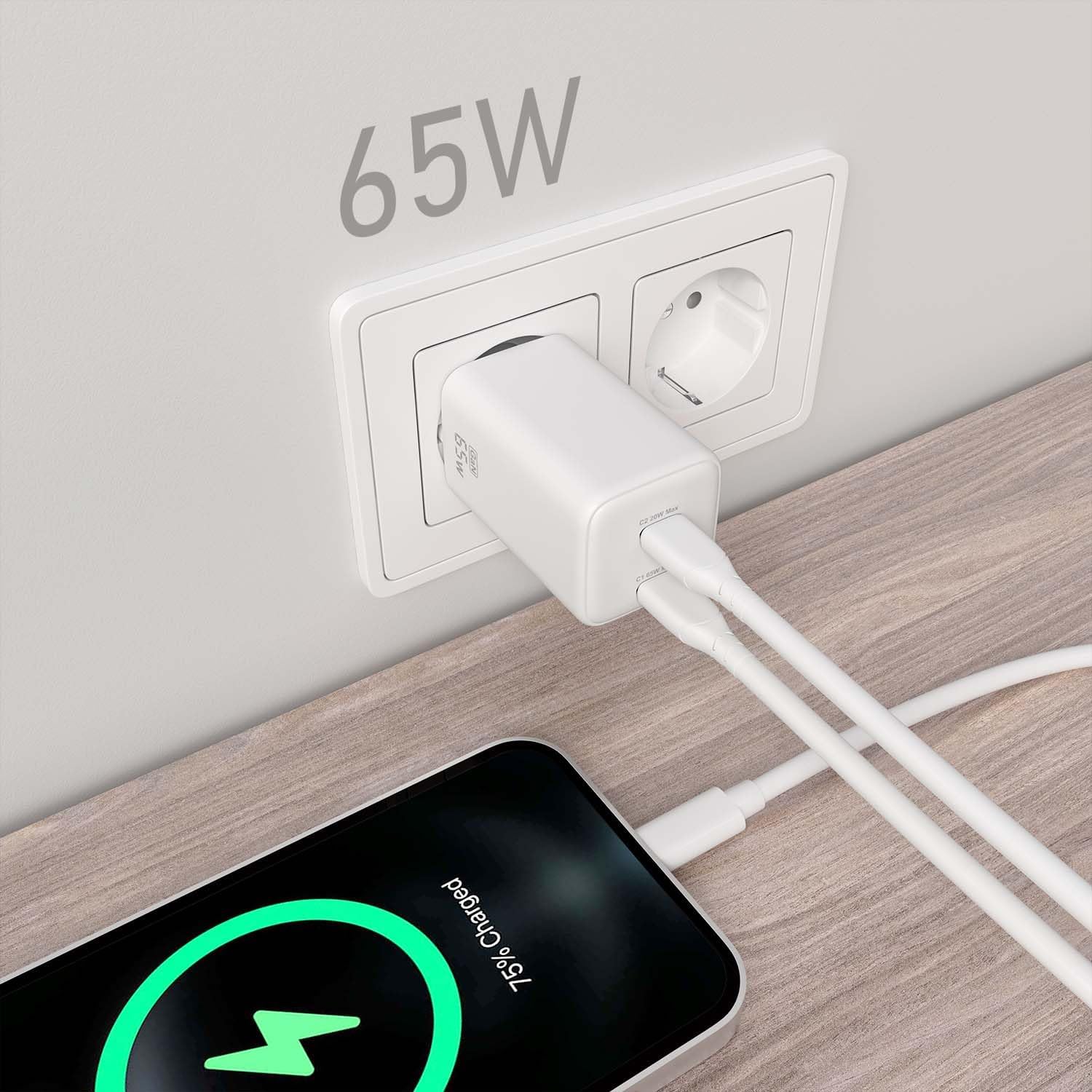 Carregador de Parede GaN Aisens ASCH-65W2P039-W/ 2xUSB Tipo-C/ 65W - Imagem 5