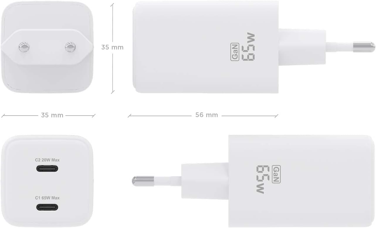 Carregador de Parede GaN Aisens ASCH-65W2P039-W/ 2xUSB Tipo-C/ 65W - Imagem 4