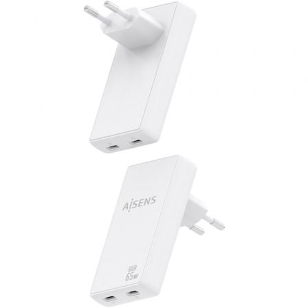 Carregador de Parede GaN Aisens ASCH-65W2P077-W/ 2xUSB Tipo-C/ 65W/ Branco - Imagem 3