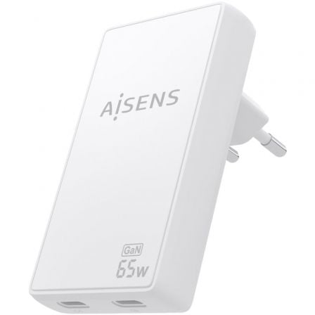 Carregador de Parede GaN Aisens ASCH-65W2P077-W/ 2xUSB Tipo-C/ 65W/ Branco - Imagem 2