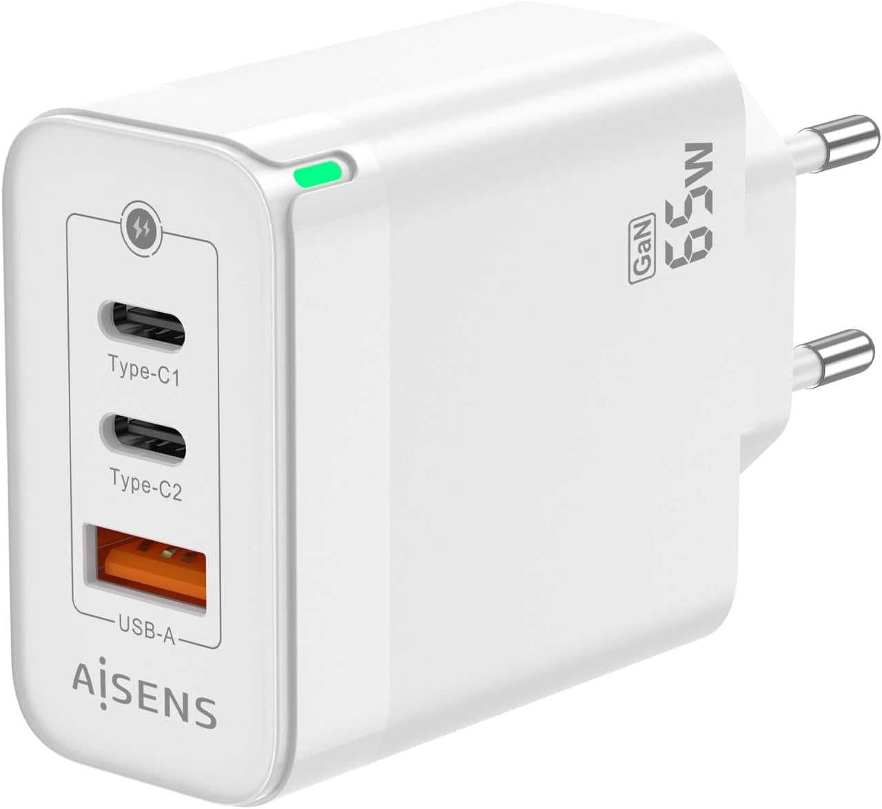 Carregador de Parede GaN Aisens ASCH-65W3P007-W/ 2xUSB Tipo-C/ 1x USB/ 65W - Imagem 2
