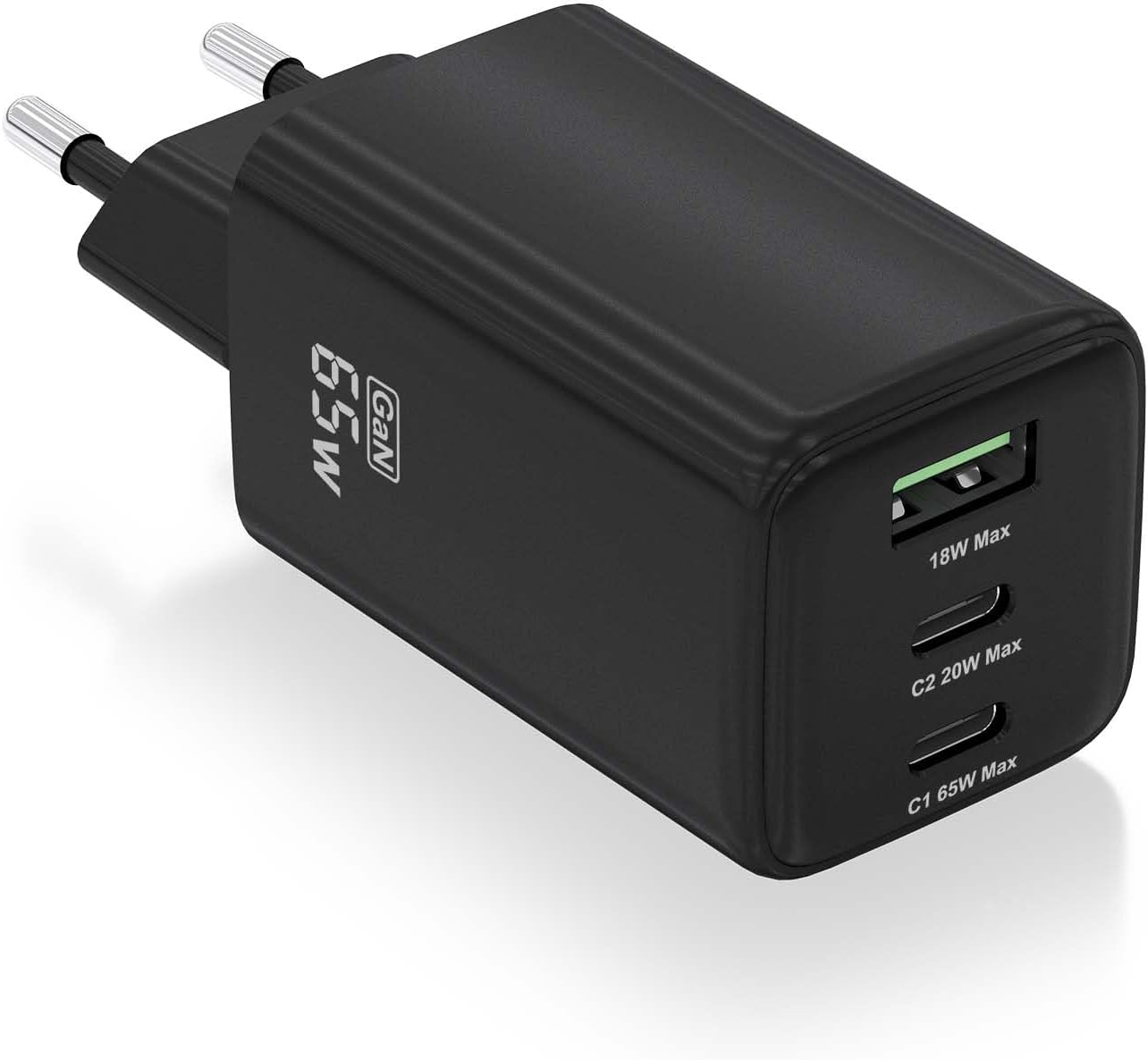 Carregador de Parede GaN Aisens ASCH-65W3P042-BK/ 2xUSB Tipo-C/ 1xUSB/ 65W