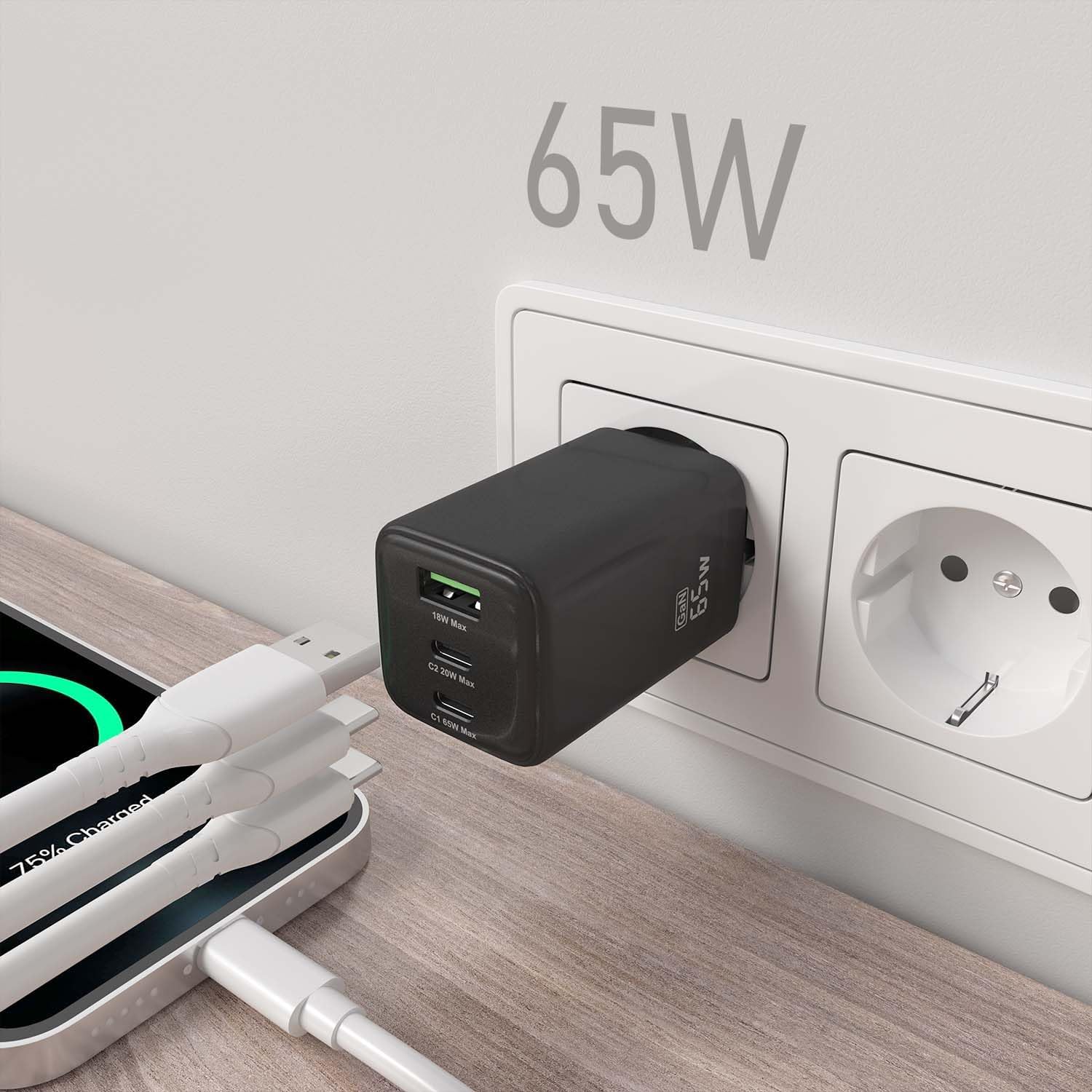 Carregador de Parede GaN Aisens ASCH-65W3P042-BK/ 2xUSB Tipo-C/ 1xUSB/ 65W - Imagem 6