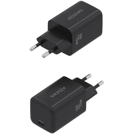 Carregador de Parede AISENS GaN 70W USB-C PD 3.2 QC 4.0 Preto - Imagem 3