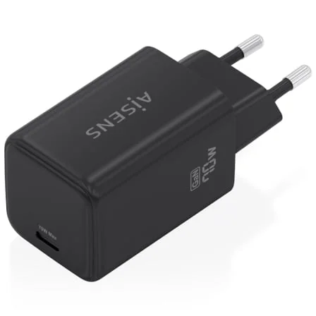 Carregador de Parede AISENS GaN 70W USB-C PD 3.2 QC 4.0 Preto - Imagem 2