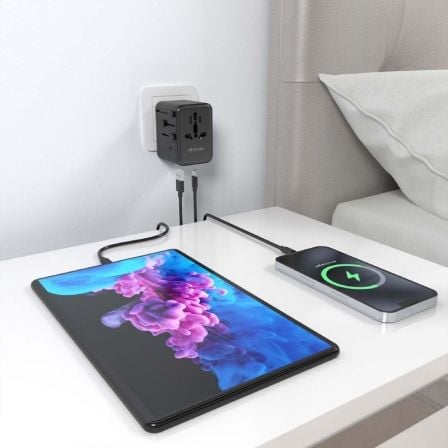 Carregador de Parede Universal GaN para Viagem Aisens ASPS-2A3C09-BK/ Tomada de Corrente Universal/ 3xUSB Tipo-C/ 2xUSB/ 35W - Imagem 5