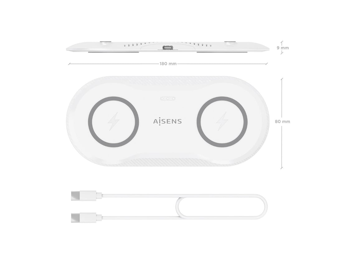 Base de Carga Sem Fios Aisens ASCH-15W2WC059-W/ 15W/ Branco - Imagem 5