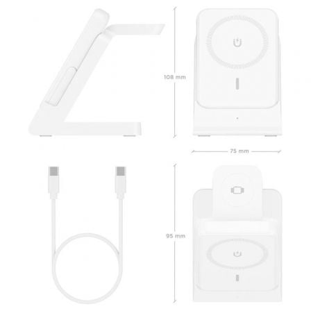 Base de Carregamento Sem Fios Aisens ASCH-15W4WC063-W / 15W / Branco - Imagem 5