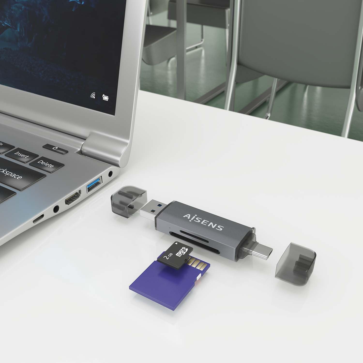 Leitor de Cartões Externo Aisens ASCR-2AC08-GR/ USB 3.1 - Imagem 6