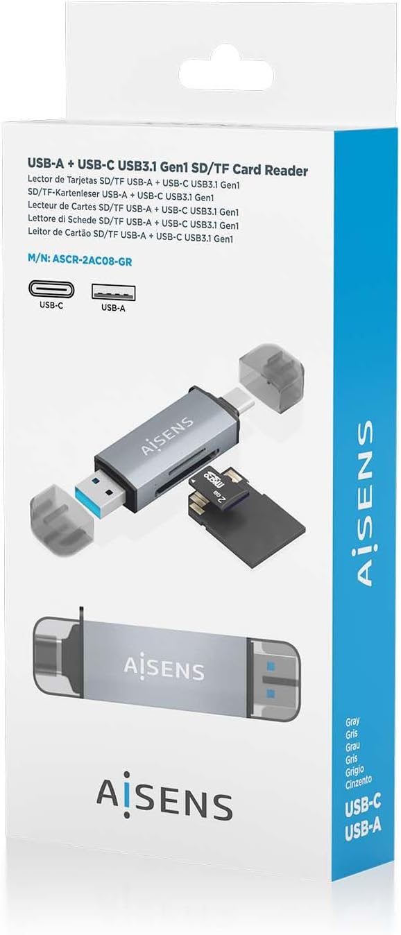 Leitor de Cartões Externo Aisens ASCR-2AC08-GR/ USB 3.1 - Imagem 7