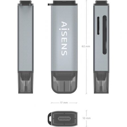 Lector de Cartões Externo Aisens ASCR-2A09-GR/ USB 3.1 - Imagem 4