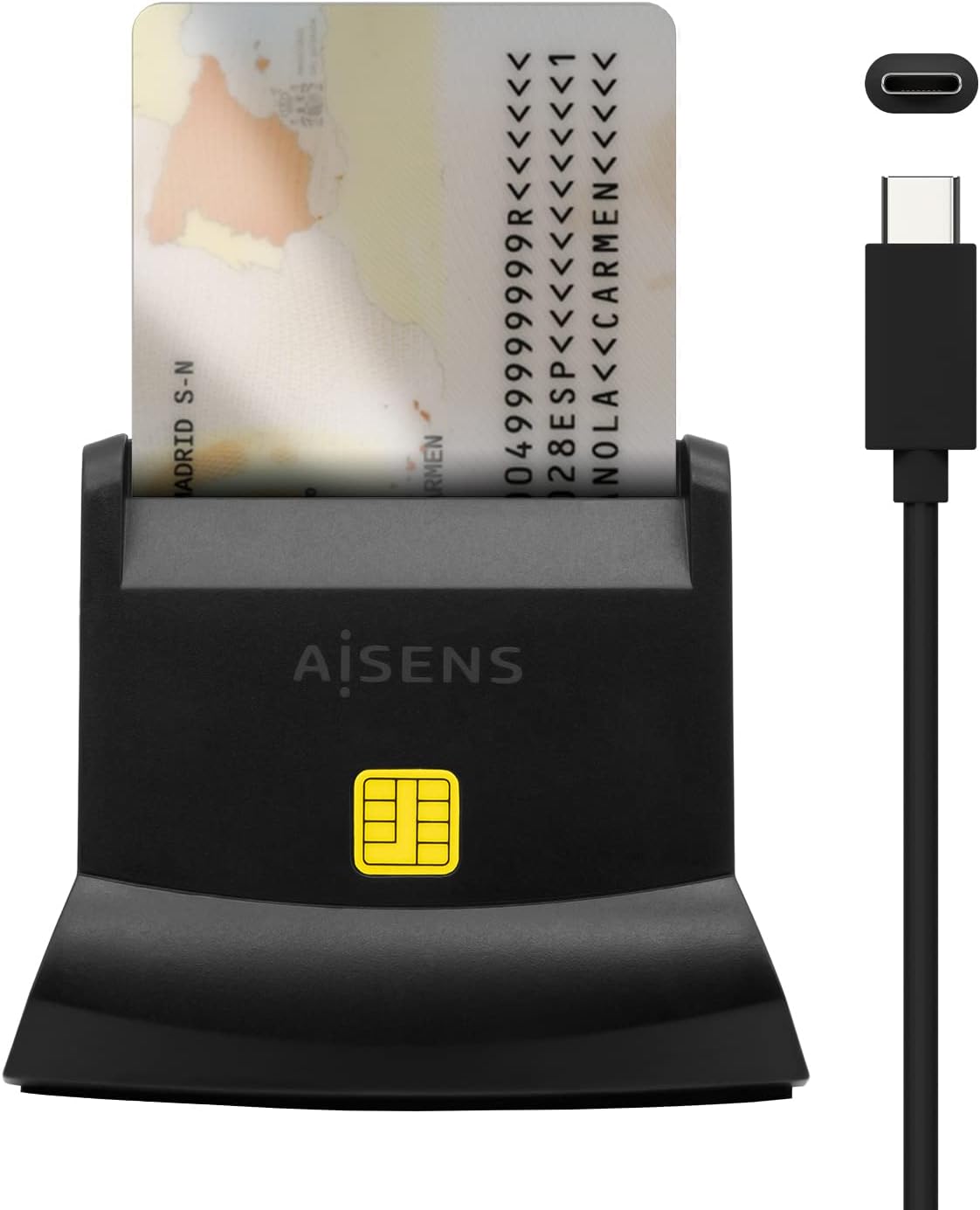 Leitor de DNI e Cartões Aisens ASCR-SN04CSD-BK/ USB Tipo-C/ Preto - Imagem 5