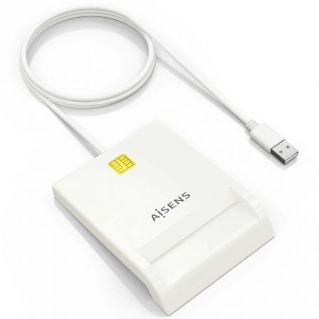 Leitor de Cartões e de Identificação Eletrónica Aisens ASCR-SN07-W/ USB 2.0/ Branco