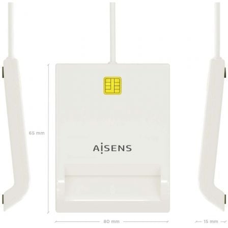 Leitor de Cartões e de Identificação Eletrónica Aisens ASCR-SN07-W/ USB 2.0/ Branco - Imagem 4