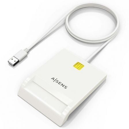 Leitor de Cartões e de Identificação Eletrónica Aisens ASCR-SN07-W/ USB 2.0/ Branco - Imagem 2