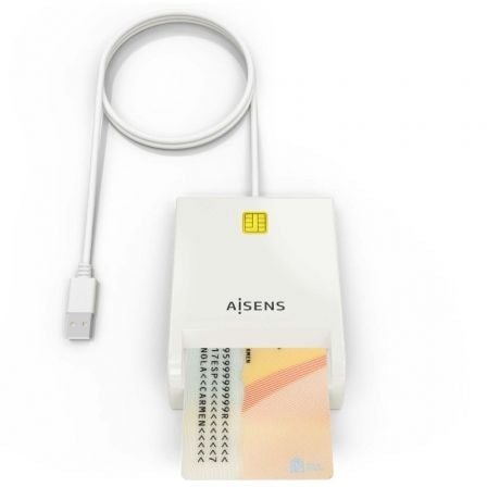 Leitor de Cartões e de Identificação Eletrónica Aisens ASCR-SN07-W/ USB 2.0/ Branco - Imagem 3