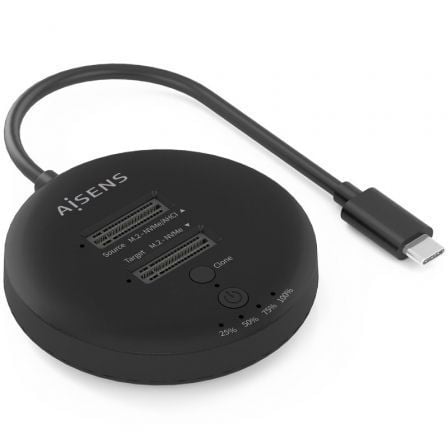 Dock USB 3.2 Gen2 Tipo-C para SSD M.2 NVMe Aisens ASDS-2M2N05-BK/ Cinzento
