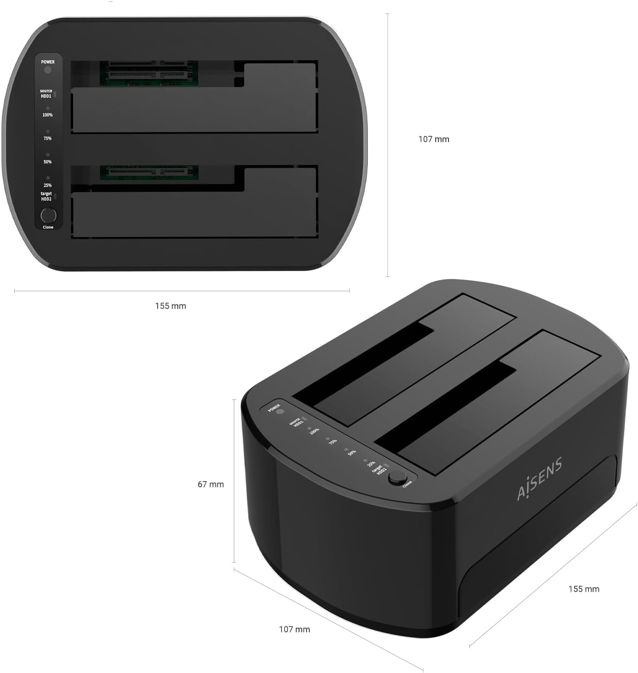 Docking Station para Discos Rígidos Aisens ASDS-D03B - Imagem 4