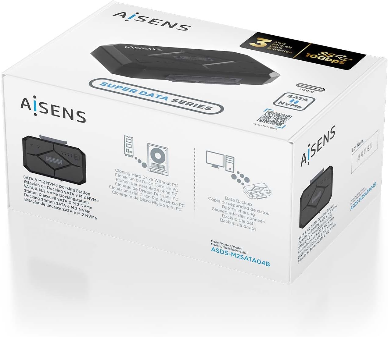 Docking Station para SSD M2 SATA/NVMe Aisens ASDS-M2SATA04B - Imagem 8