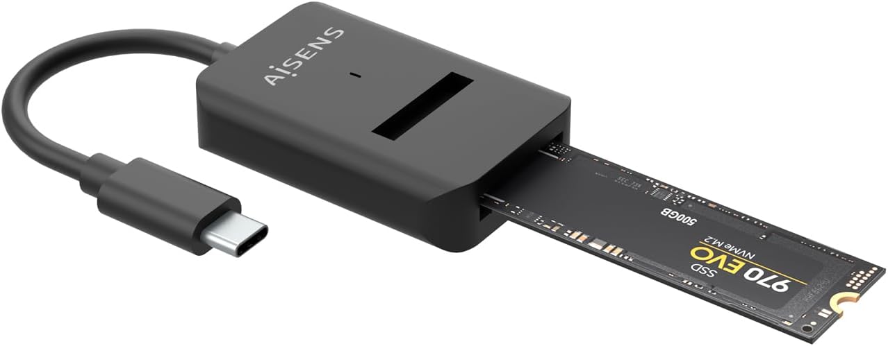 Dock USB Tipo-C para SSD M.2 SATA/NVMe Aisens ASUC-M2D011-BK/ Preto - Imagem 2