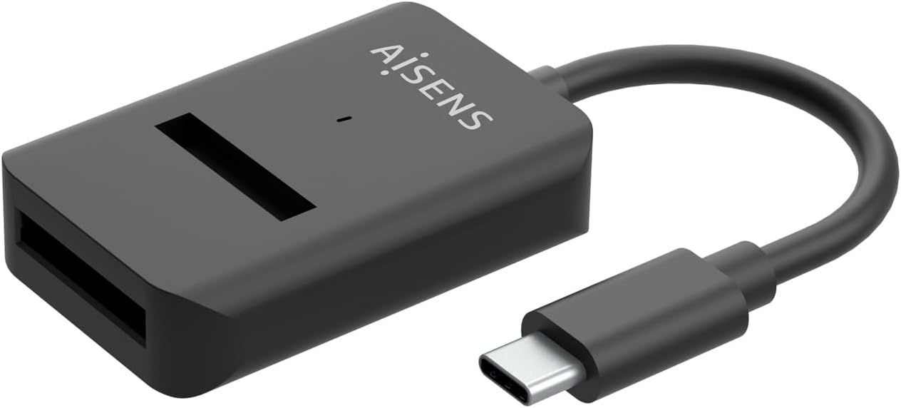 Dock USB Tipo-C para SSD M.2 SATA/NVMe Aisens ASUC-M2D011-BK/ Preto