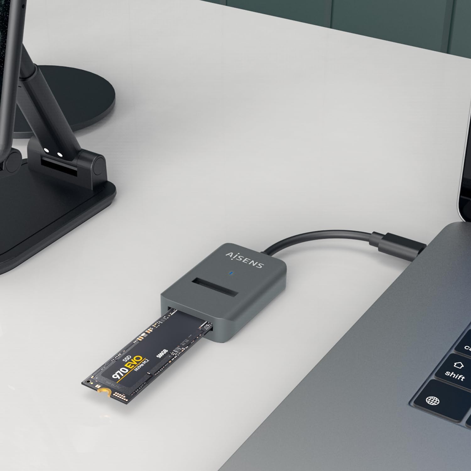 Dock USB Tipo-C para SSD M2 SATA/NVMe Aisens ASUC-M2D012-GR/ Cinzento - Imagem 5