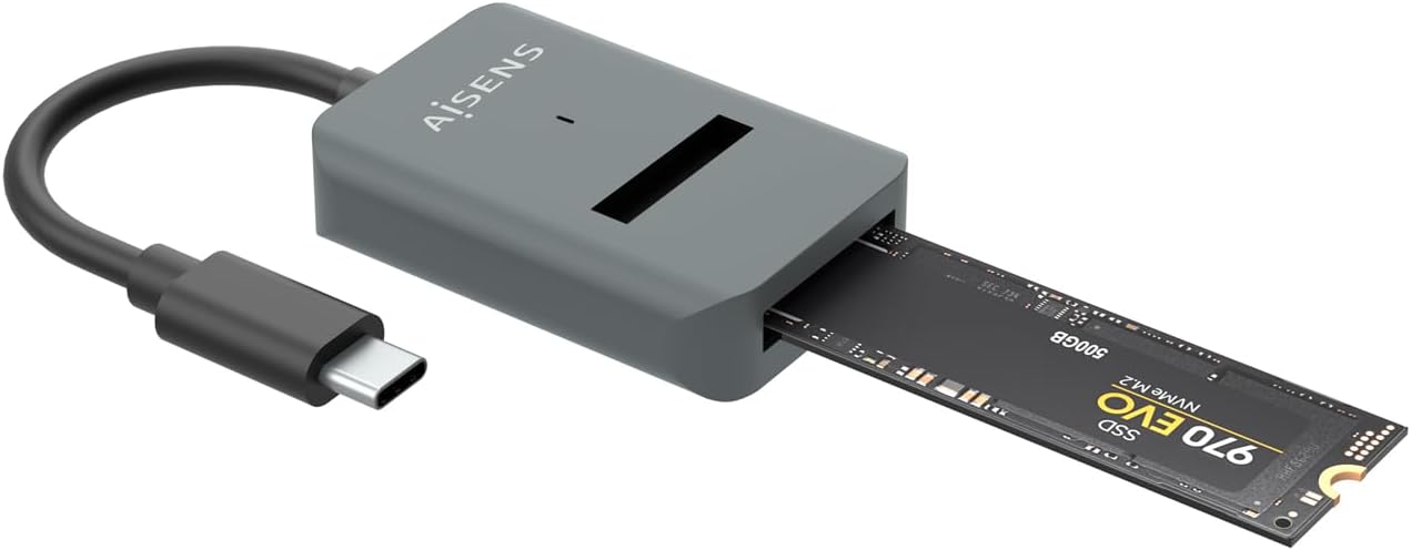 Dock USB Tipo-C para SSD M2 SATA/NVMe Aisens ASUC-M2D012-GR/ Cinzento - Imagem 2