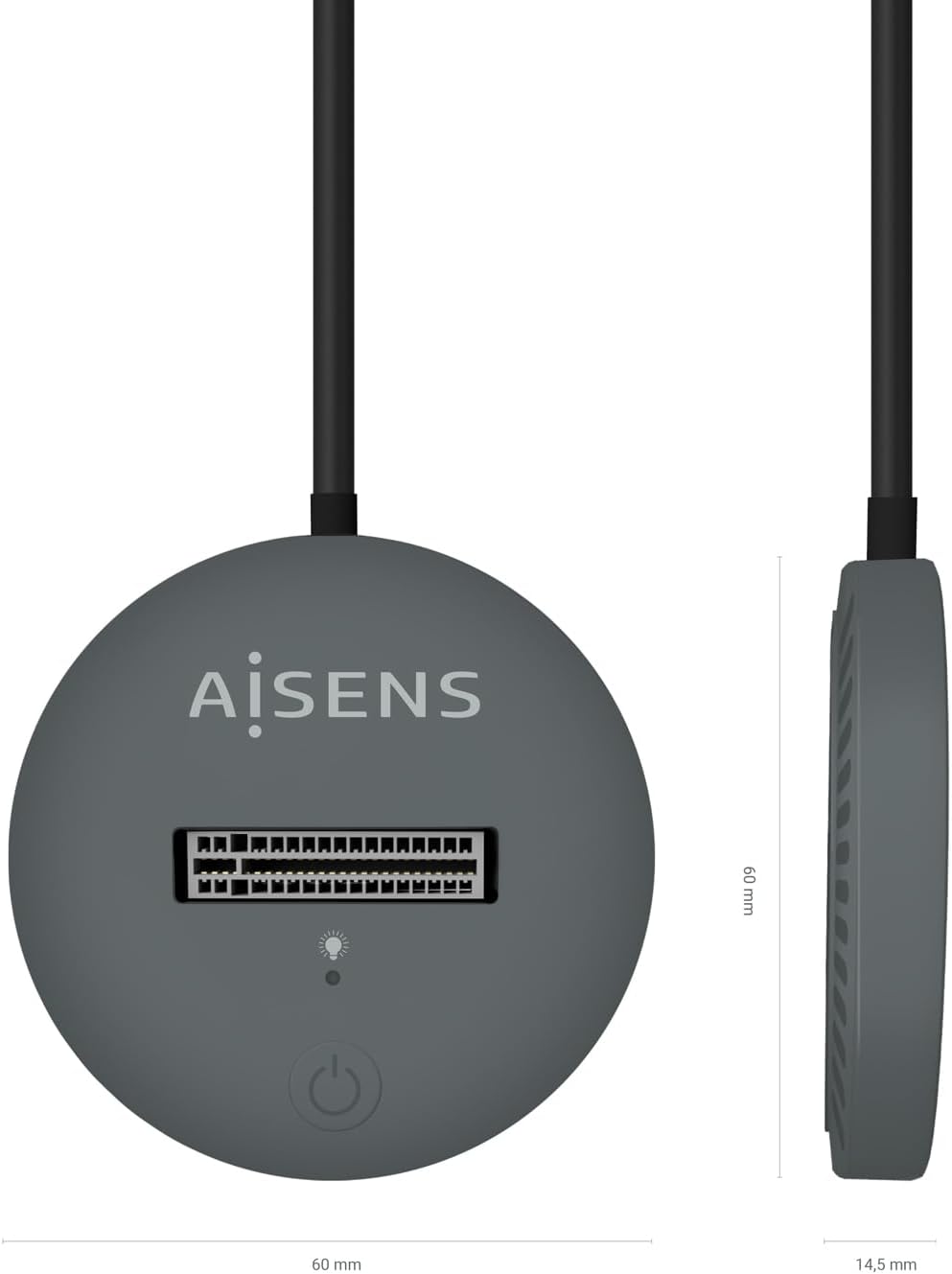 Dock USB Tipo-C para SSD M2 SATA/NVMe Aisens ASUC-M2D014-GR/ Cinzento - Imagem 3
