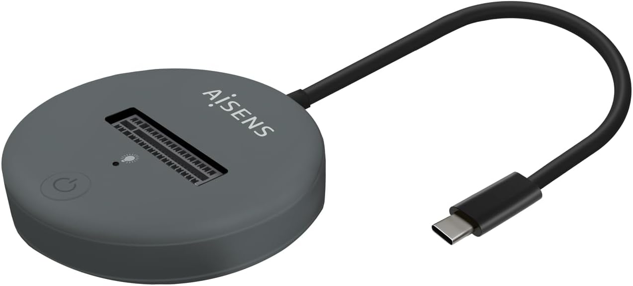 Dock USB Tipo-C para SSD M2 SATA/NVMe Aisens ASUC-M2D014-GR/ Cinzento