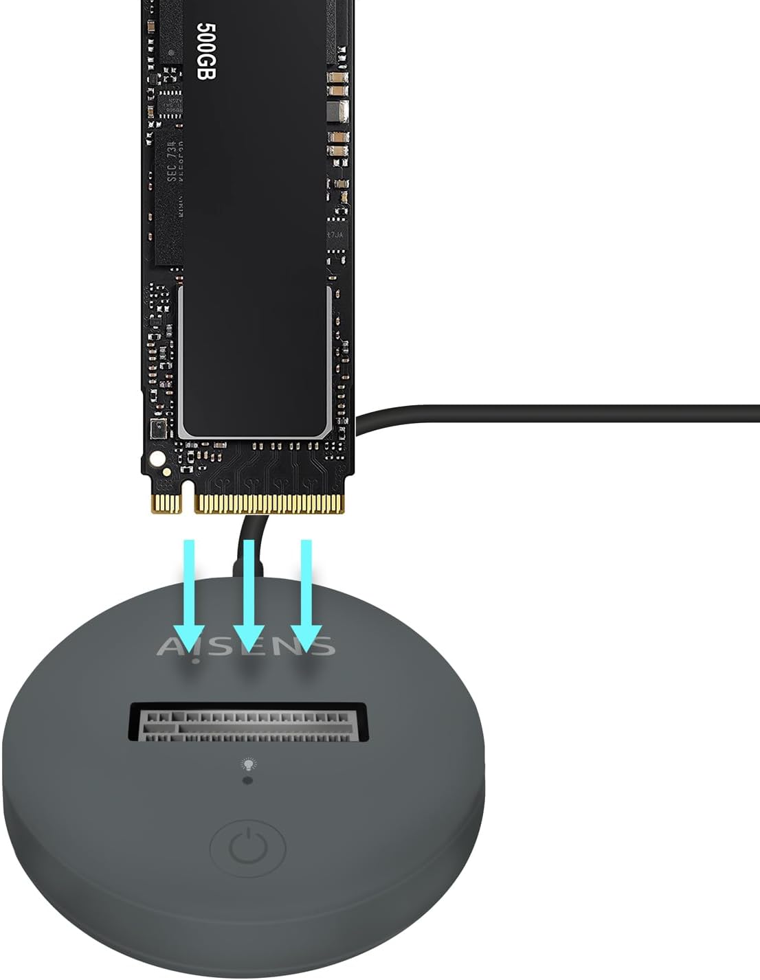 Dock USB Tipo-C para SSD M2 SATA/NVMe Aisens ASUC-M2D014-GR/ Cinzento - Imagem 4