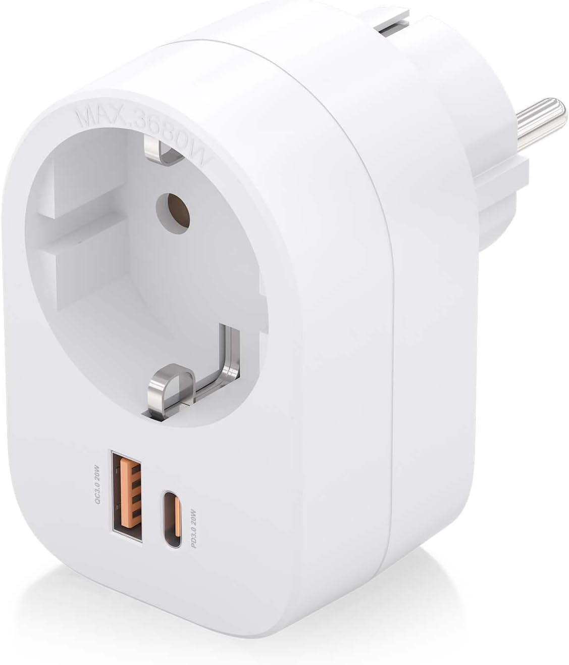 Tomada Aisens ASPS-1A1C06-W/ 1 Tomada de Corrente/ 1 USB Tipo-C PD/ 1 USB/ Branco - Imagem 2