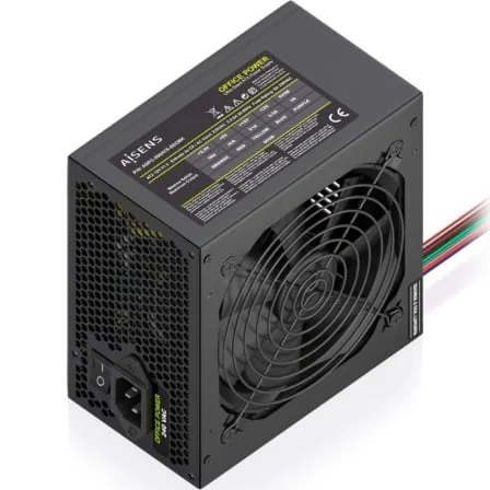 Fonte de Alimentação AISENS ASPC-500ATX-SEOBK 500W ATX 2.0 Ventoinha 120mm Preto