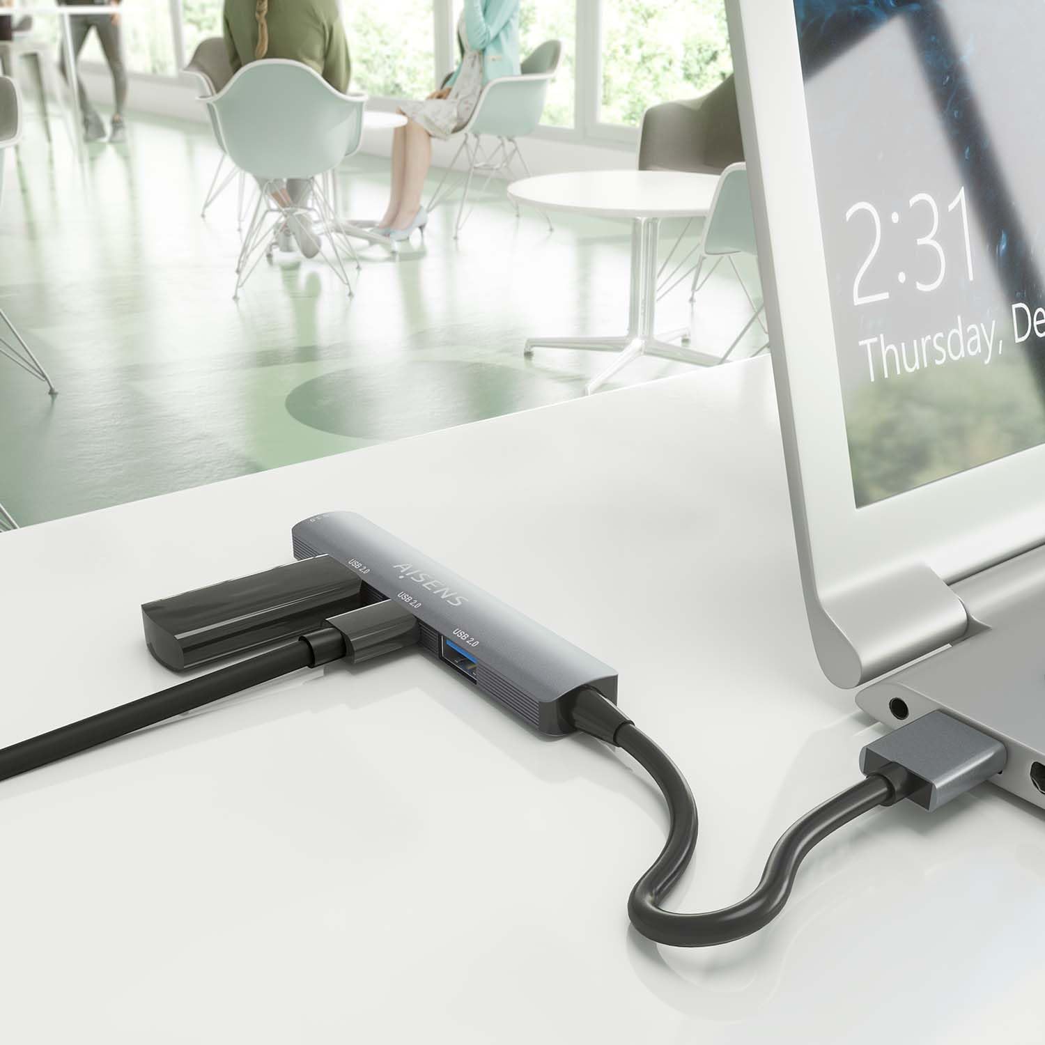 Hub USB 3.0 Aisens A106-0859/ 4xUSB/ Cinzento - Imagem 5