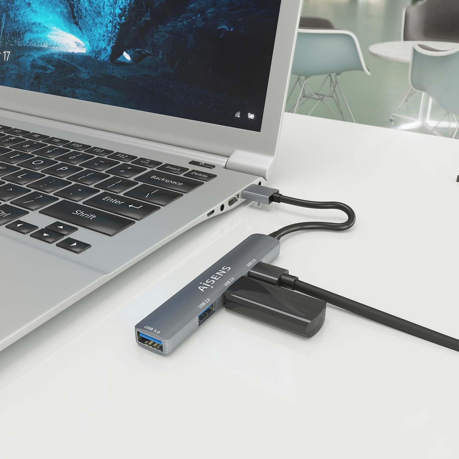 Hub USB 3.0 Aisens A106-0859/ 4xUSB/ Cinzento - Imagem 6