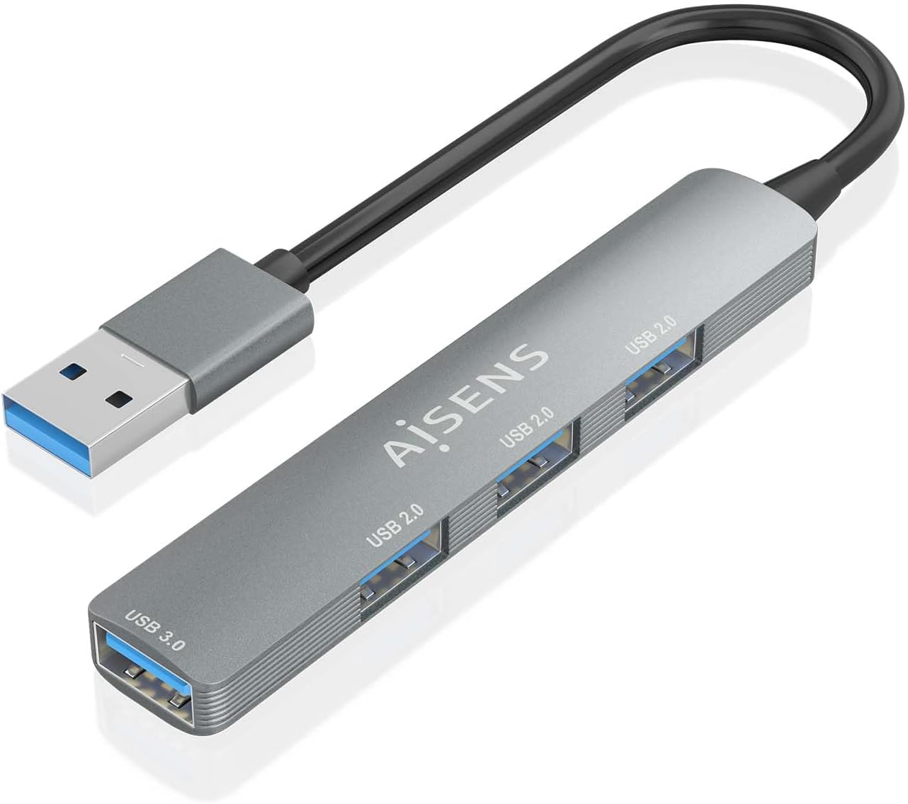 Hub USB 3.0 Aisens A106-0859/ 4xUSB/ Cinzento