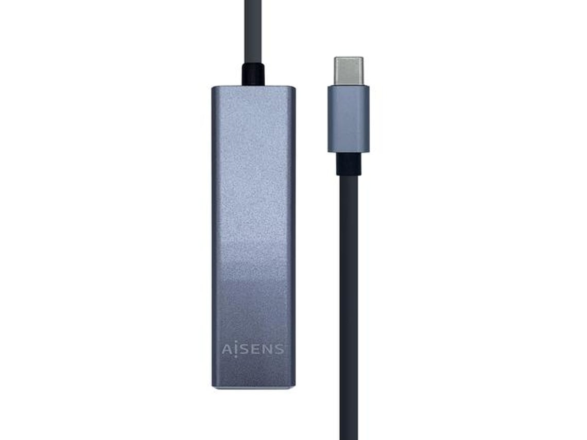 Hub USB Tipo-C Aisens A109-0396/ 3xUSB/ 1xRJ45/ Cinzento - Imagem 2